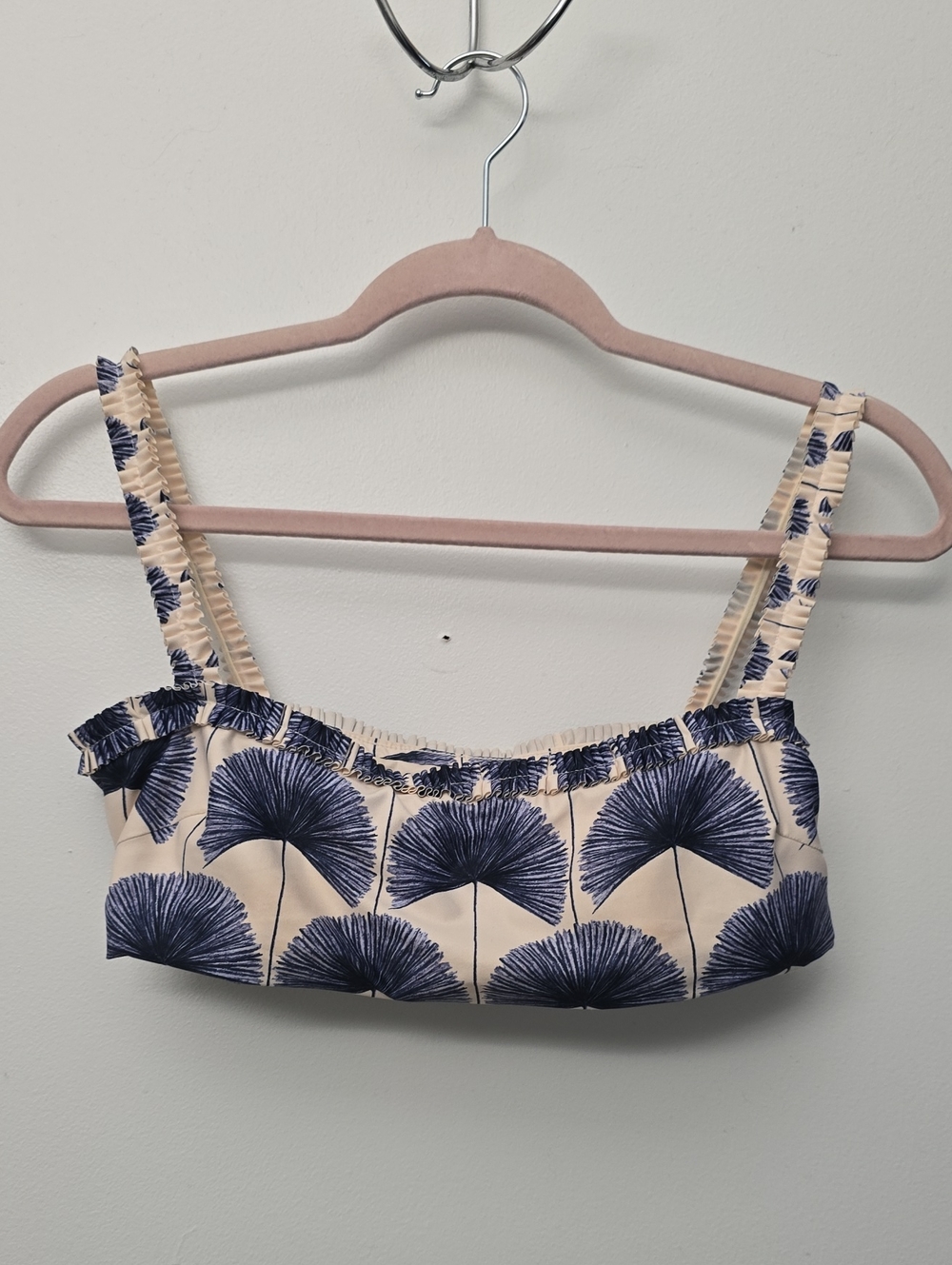 Olmo Palma Magdalena Noche Plant-Print Bikini Top Blue White Replacement